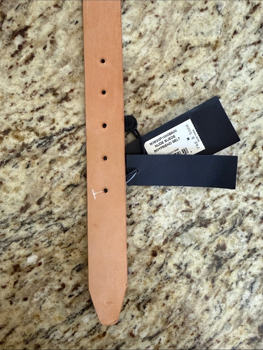 rag & bone Boyfriend Belt in Nude Suede with Textured Silver-tone Buckle Sz M - Picture 7 of 11